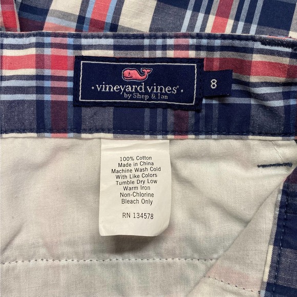 Vineyard Vine Boys Red, White, & Blue Plaid Breaker Shorts - Picture 6 of 6